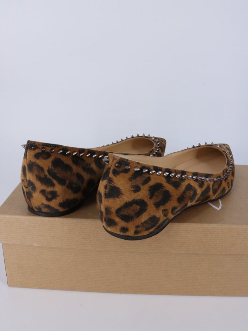 christian louboutin 36.5 leopard print anjalina flat kitty spiked flat D268 - Picture 6 of 16